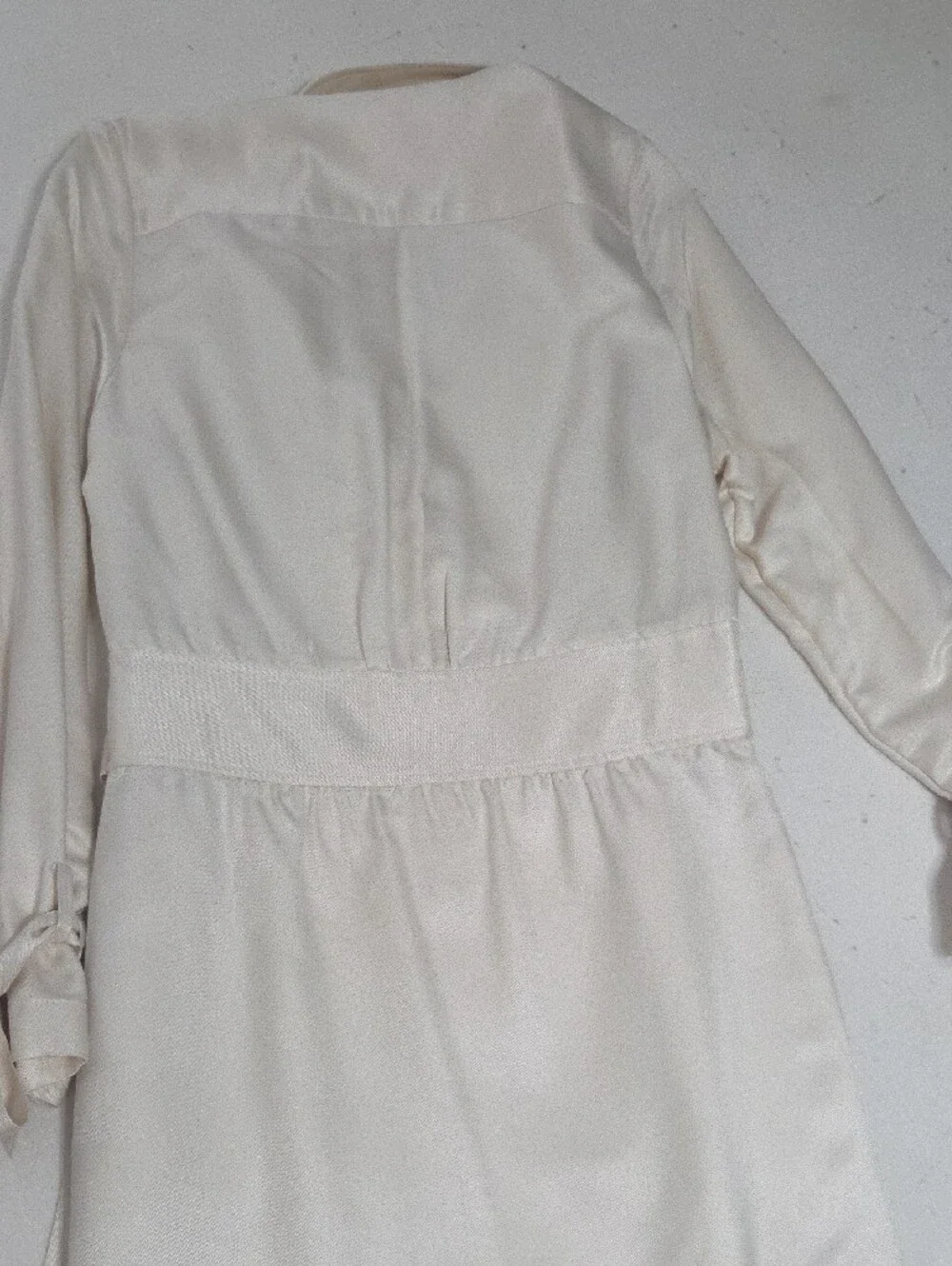Tory Burch Ivory Satin Midi Dress